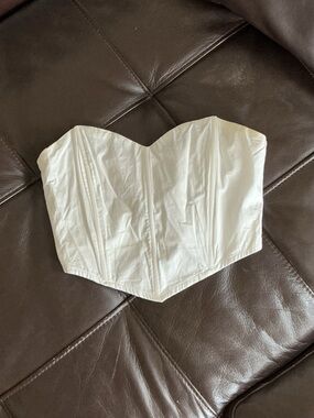 LA Hearts White Strapless Bustier Top